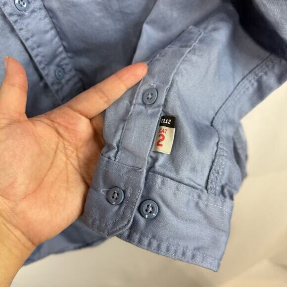Carhartt FR Long Sleeve Button Up Flame Resistant Shirt Sz M Long Sleeve Blue - Picture 8 of 12